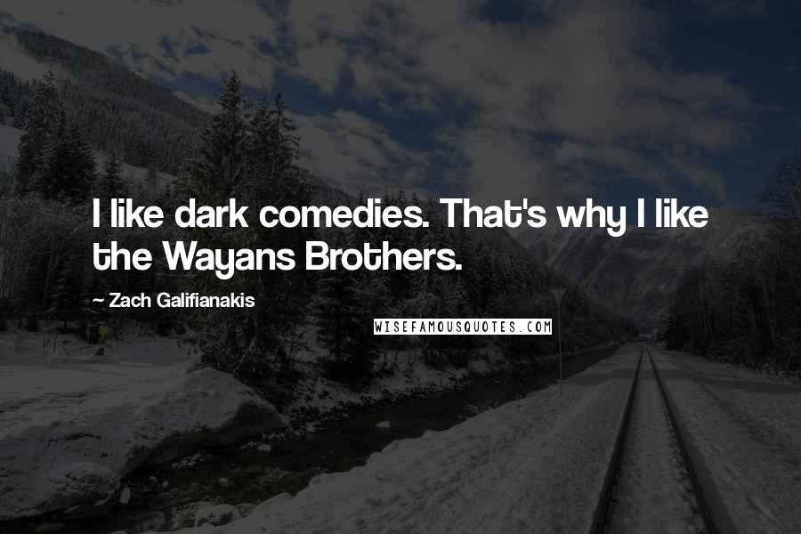 Zach Galifianakis Quotes: I like dark comedies. That's why I like the Wayans Brothers.