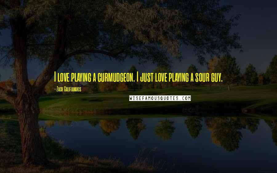 Zach Galifianakis Quotes: I love playing a curmudgeon. I just love playing a sour guy.