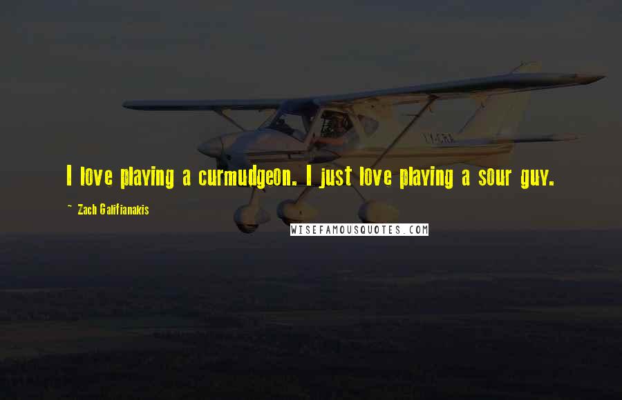 Zach Galifianakis Quotes: I love playing a curmudgeon. I just love playing a sour guy.