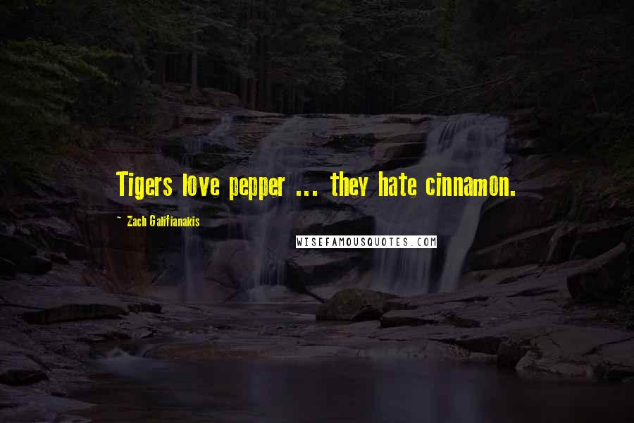 Zach Galifianakis Quotes: Tigers love pepper ... they hate cinnamon.