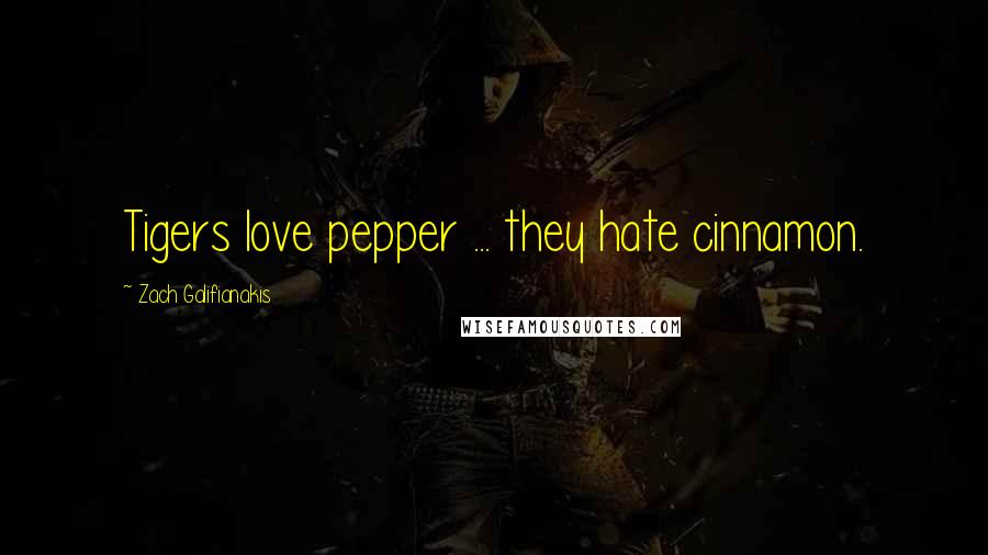 Zach Galifianakis Quotes: Tigers love pepper ... they hate cinnamon.