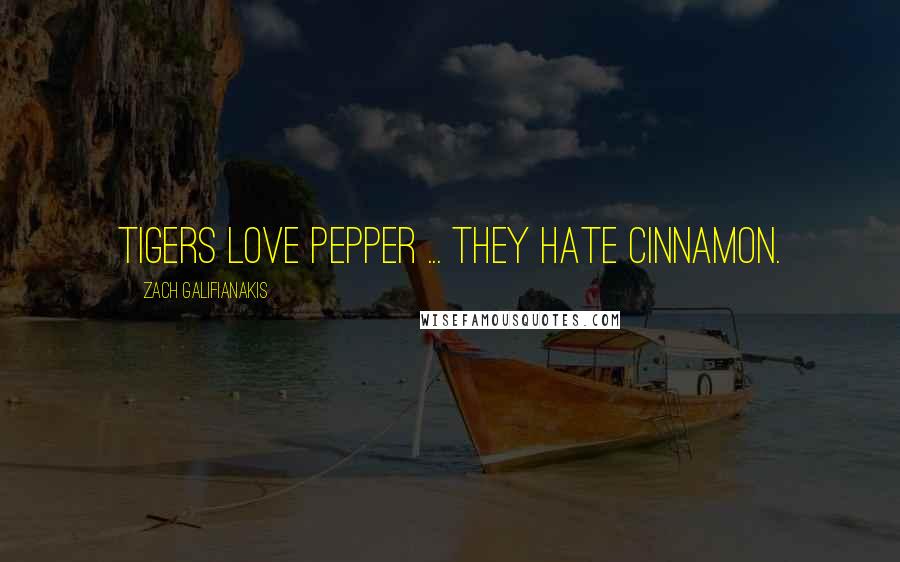 Zach Galifianakis Quotes: Tigers love pepper ... they hate cinnamon.