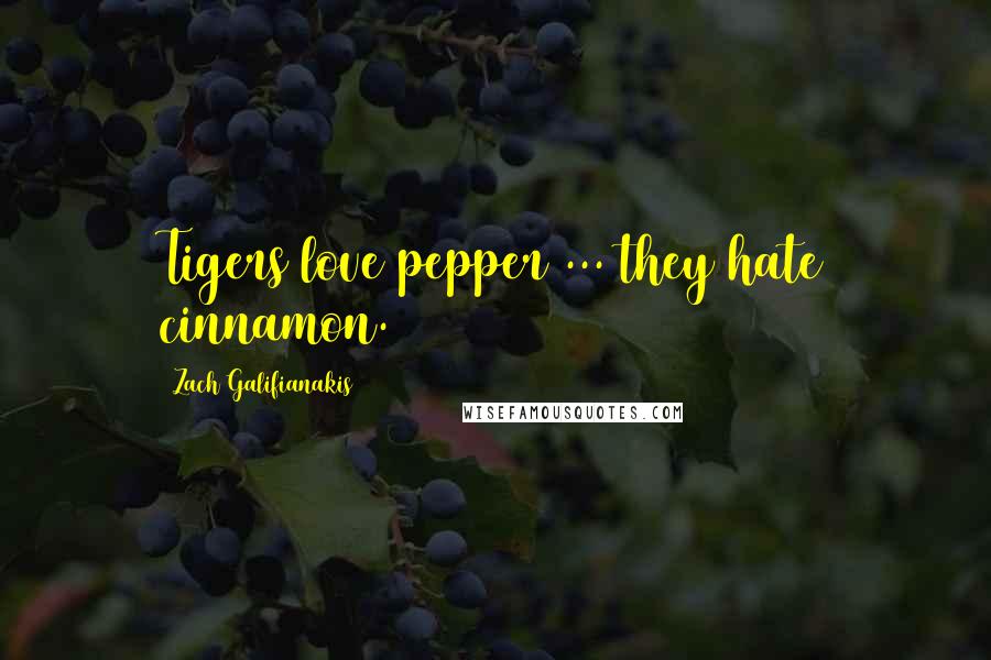 Zach Galifianakis Quotes: Tigers love pepper ... they hate cinnamon.