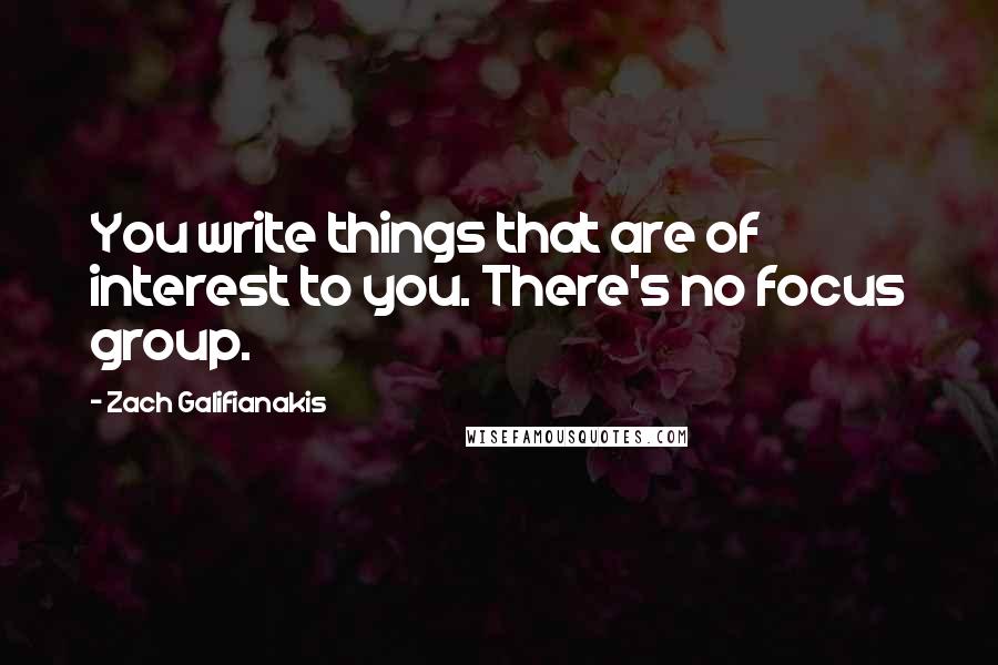 Zach Galifianakis Quotes: You write things that are of interest to you. There's no focus group.