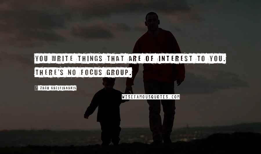 Zach Galifianakis Quotes: You write things that are of interest to you. There's no focus group.