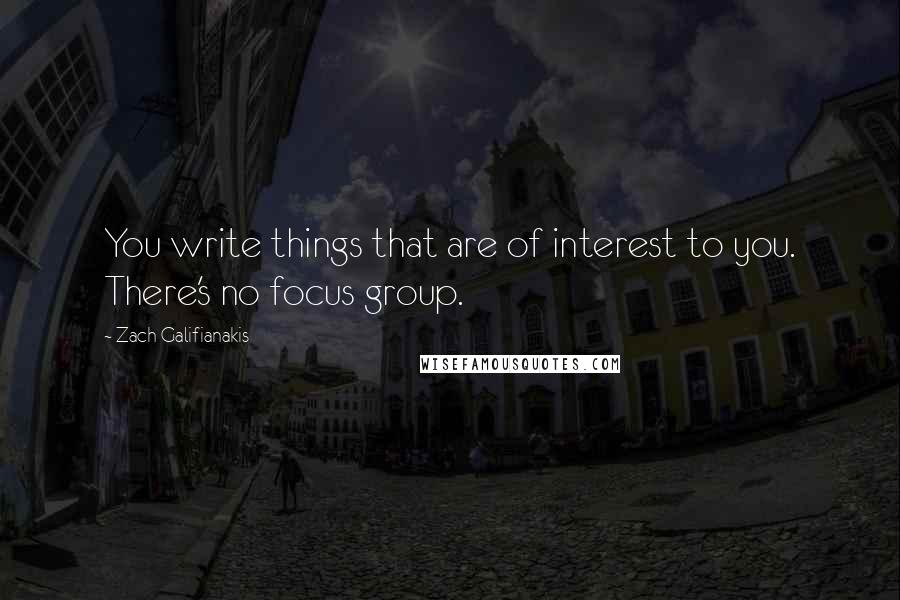 Zach Galifianakis Quotes: You write things that are of interest to you. There's no focus group.