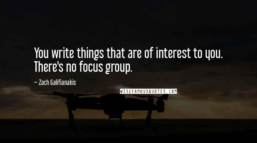 Zach Galifianakis Quotes: You write things that are of interest to you. There's no focus group.