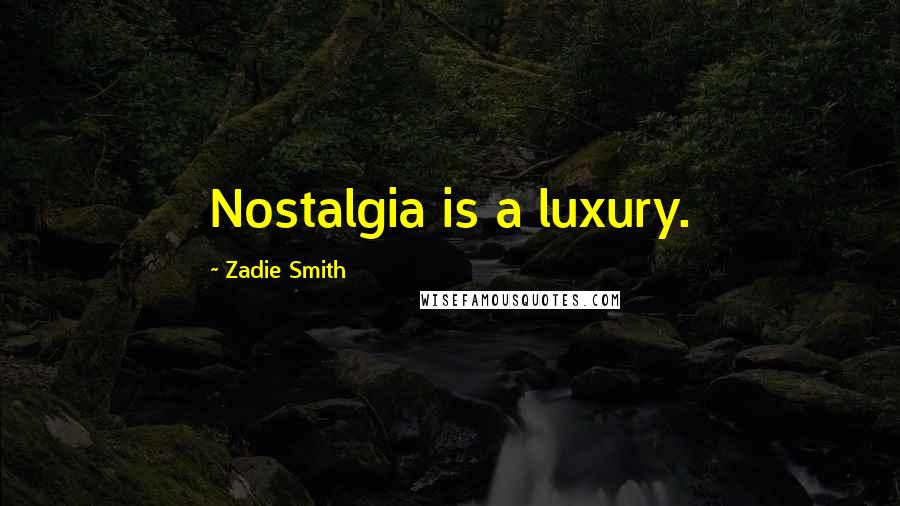Zadie Smith Quotes: Nostalgia is a luxury.