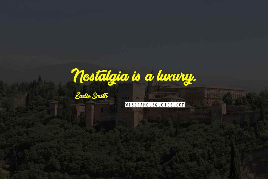 Zadie Smith Quotes: Nostalgia is a luxury.