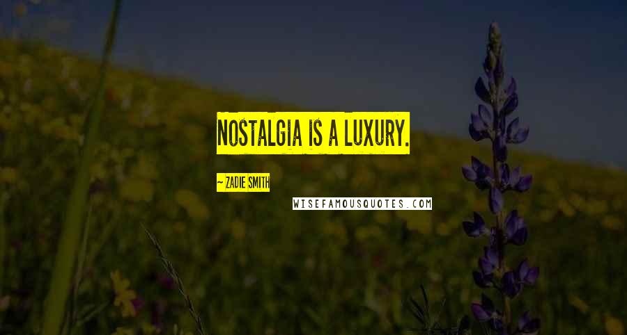 Zadie Smith Quotes: Nostalgia is a luxury.