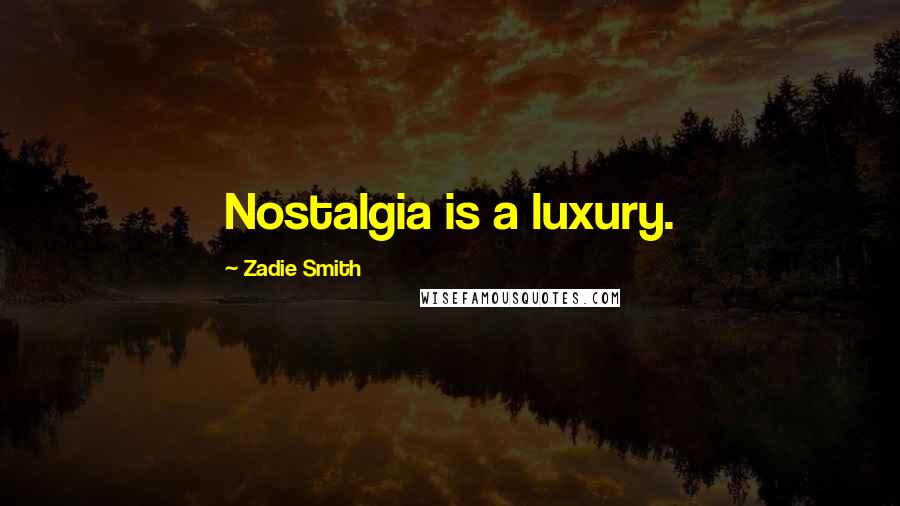 Zadie Smith Quotes: Nostalgia is a luxury.