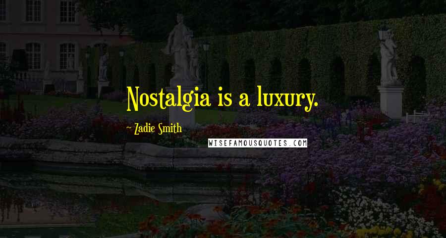 Zadie Smith Quotes: Nostalgia is a luxury.