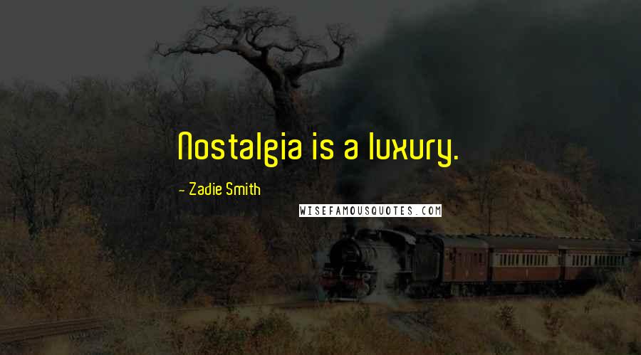 Zadie Smith Quotes: Nostalgia is a luxury.