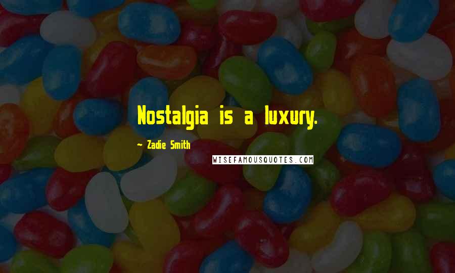 Zadie Smith Quotes: Nostalgia is a luxury.