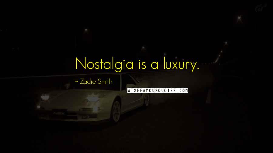 Zadie Smith Quotes: Nostalgia is a luxury.