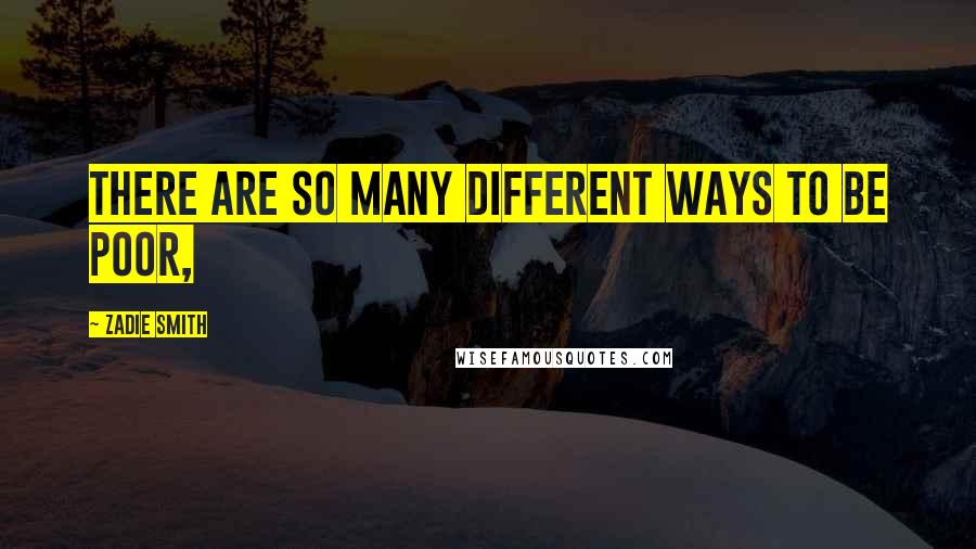 Zadie Smith Quotes: There are so many different ways to be poor,