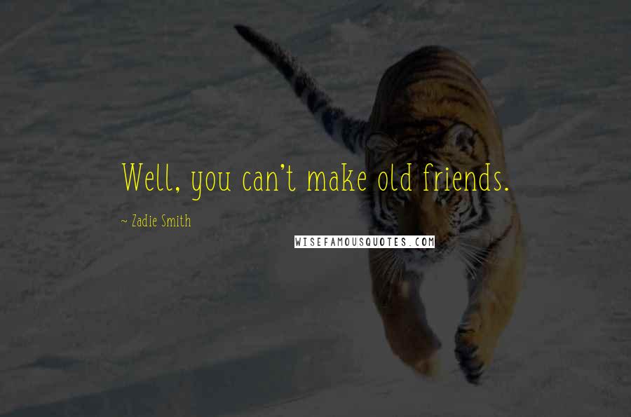 Zadie Smith Quotes: Well, you can't make old friends.