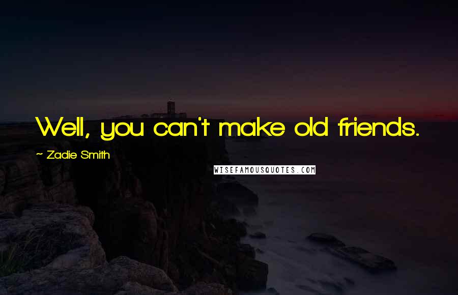 Zadie Smith Quotes: Well, you can't make old friends.