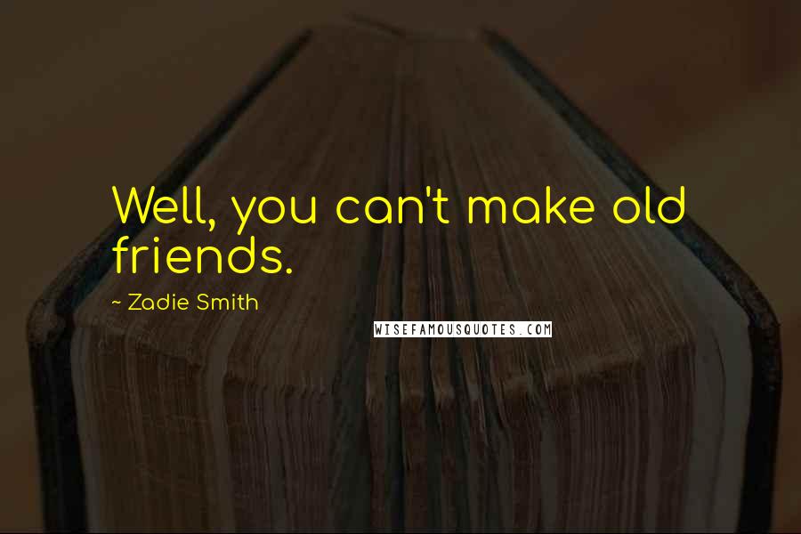 Zadie Smith Quotes: Well, you can't make old friends.