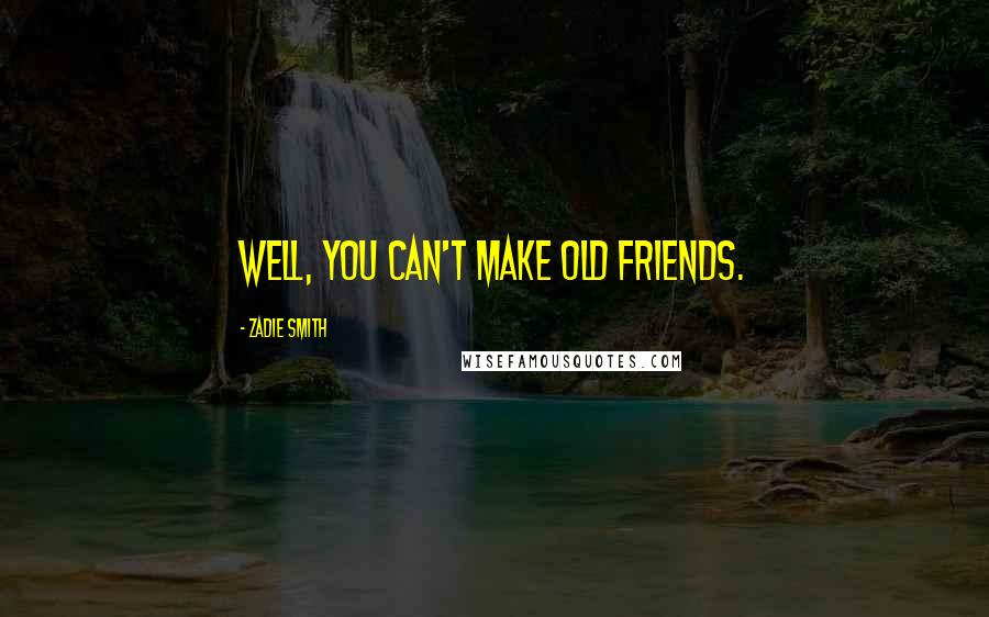 Zadie Smith Quotes: Well, you can't make old friends.
