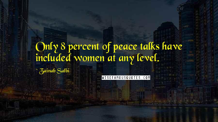 Zainab Salbi Quotes: Only 8 percent of peace talks have included women at any level.