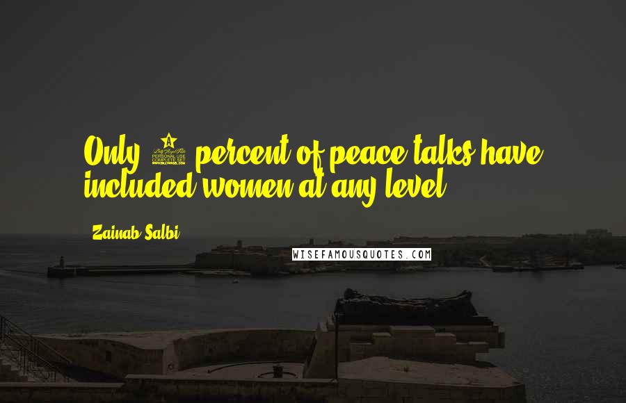 Zainab Salbi Quotes: Only 8 percent of peace talks have included women at any level.