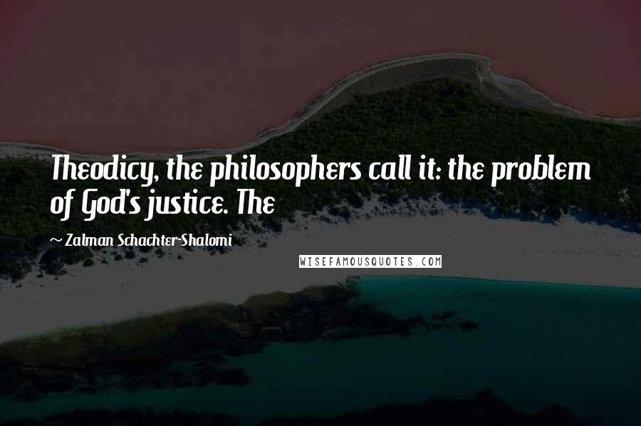 Zalman Schachter-Shalomi Quotes: Theodicy, the philosophers call it: the problem of God's justice. The