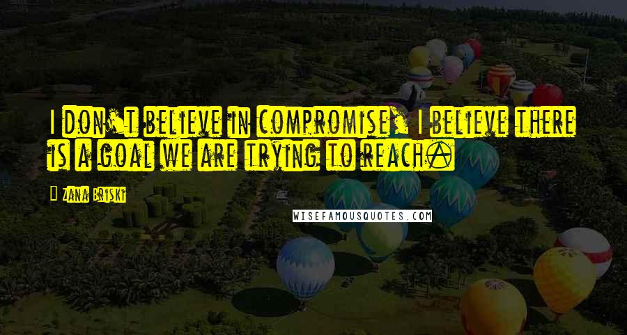 Zana Briski Quotes: I don't believe in compromise, I believe there is a goal we are trying to reach.