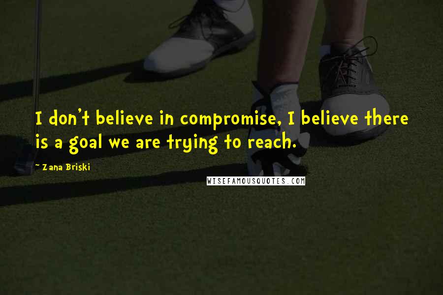 Zana Briski Quotes: I don't believe in compromise, I believe there is a goal we are trying to reach.