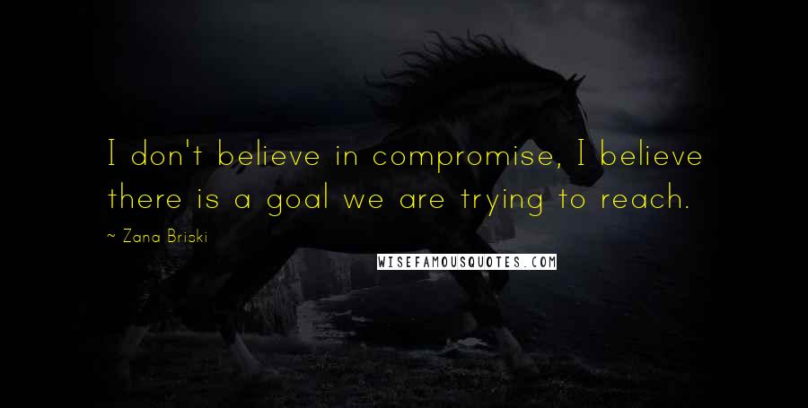 Zana Briski Quotes: I don't believe in compromise, I believe there is a goal we are trying to reach.