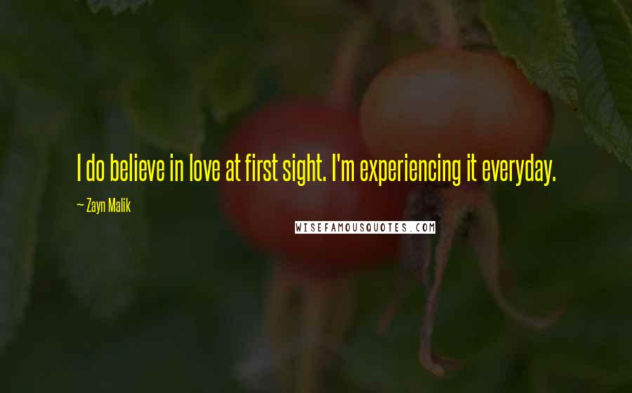 Zayn Malik Quotes: I do believe in love at first sight. I'm experiencing it everyday.