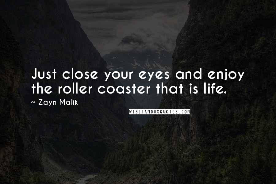 Zayn Malik Quotes: Just close your eyes and enjoy the roller coaster that is life.