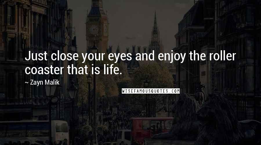 Zayn Malik Quotes: Just close your eyes and enjoy the roller coaster that is life.