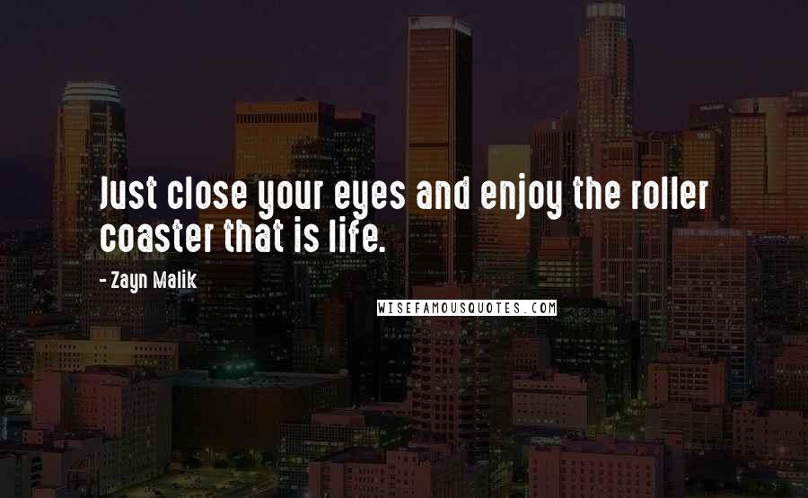 Zayn Malik Quotes: Just close your eyes and enjoy the roller coaster that is life.
