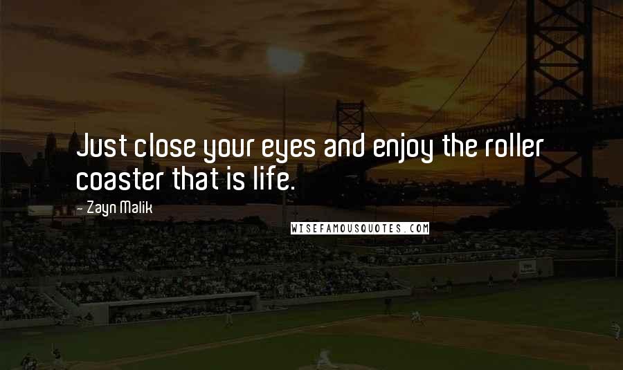 Zayn Malik Quotes: Just close your eyes and enjoy the roller coaster that is life.