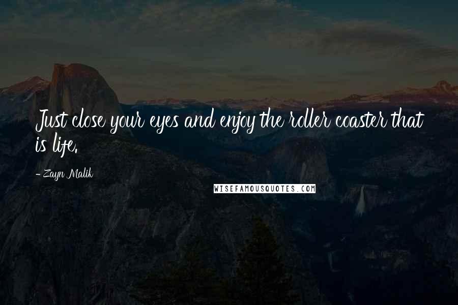 Zayn Malik Quotes: Just close your eyes and enjoy the roller coaster that is life.