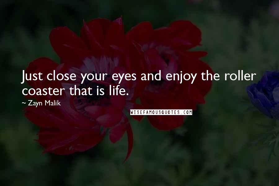 Zayn Malik Quotes: Just close your eyes and enjoy the roller coaster that is life.