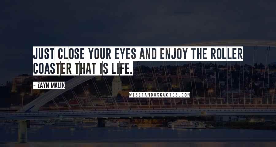 Zayn Malik Quotes: Just close your eyes and enjoy the roller coaster that is life.