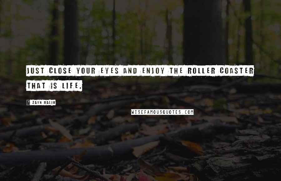 Zayn Malik Quotes: Just close your eyes and enjoy the roller coaster that is life.