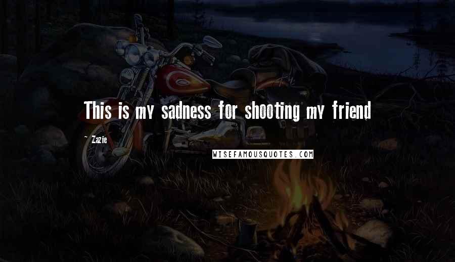 Zazie Quotes: This is my sadness for shooting my friend