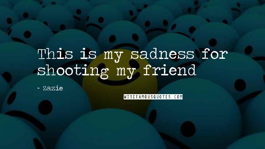 Zazie Quotes: This is my sadness for shooting my friend