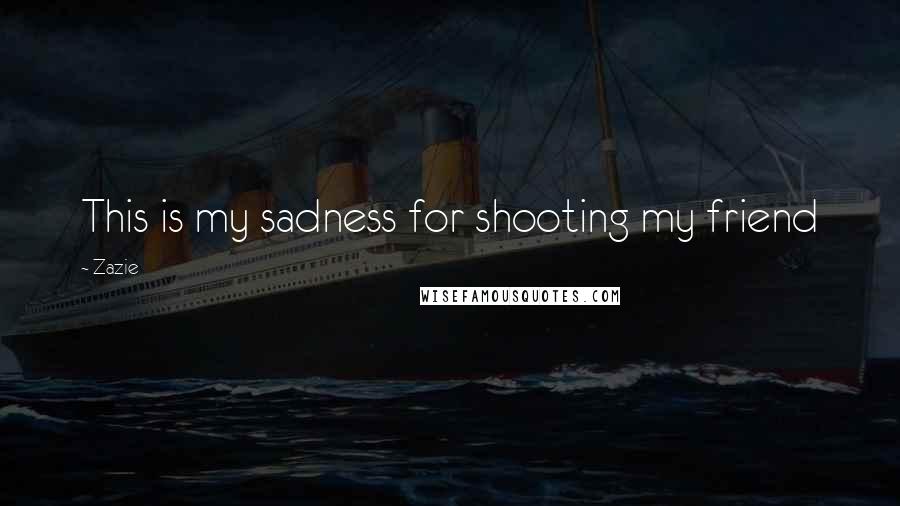 Zazie Quotes: This is my sadness for shooting my friend