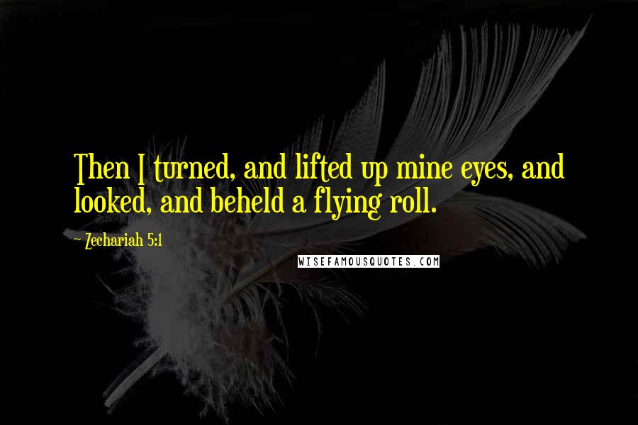 Zechariah 5:1 Quotes: Then I turned, and lifted up mine eyes, and looked, and beheld a flying roll.