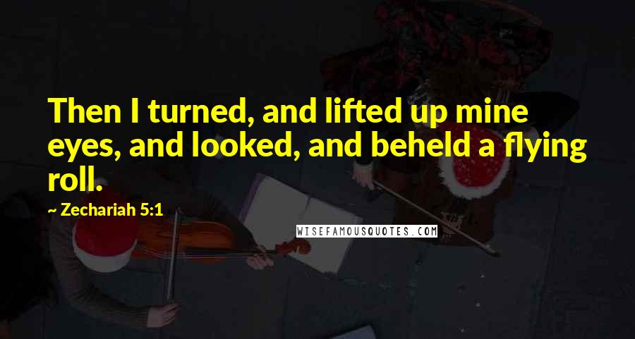 Zechariah 5:1 Quotes: Then I turned, and lifted up mine eyes, and looked, and beheld a flying roll.