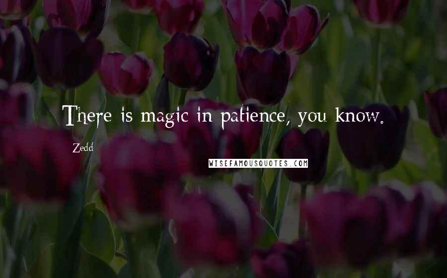Zedd Quotes: There is magic in patience, you know.