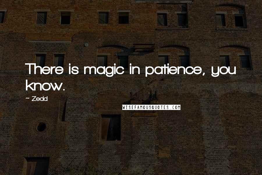 Zedd Quotes: There is magic in patience, you know.