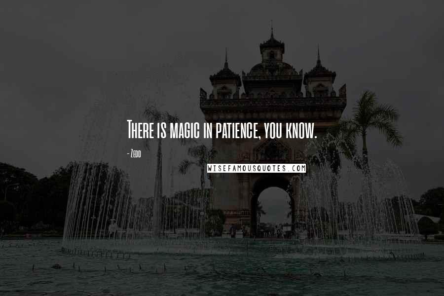 Zedd Quotes: There is magic in patience, you know.