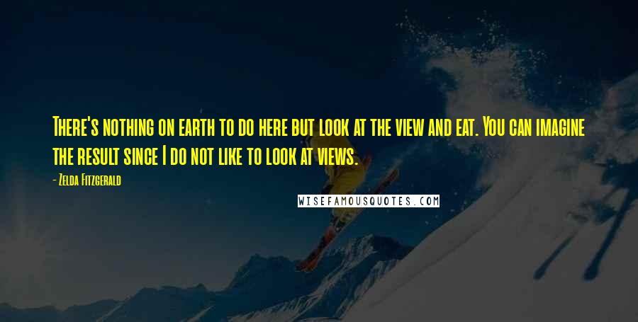 Zelda Fitzgerald Quotes: There's nothing on earth to do here but look at the view and eat. You can imagine the result since I do not like to look at views.