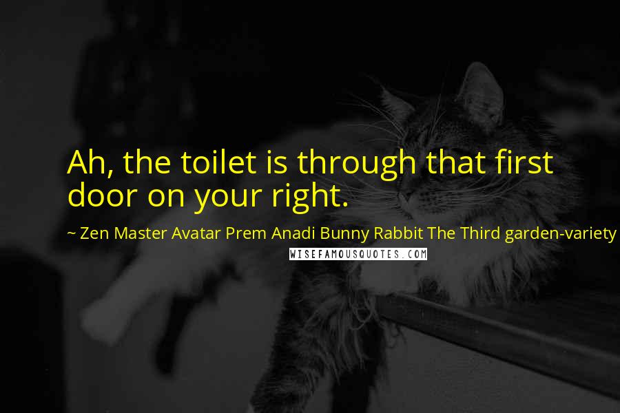 Zen Master Avatar Prem Anadi Bunny Rabbit The Third Garden-variety Quotes: Ah, the toilet is through that first door on your right.