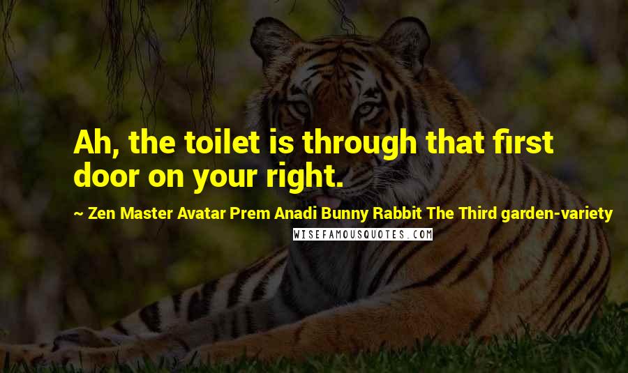 Zen Master Avatar Prem Anadi Bunny Rabbit The Third Garden-variety Quotes: Ah, the toilet is through that first door on your right.